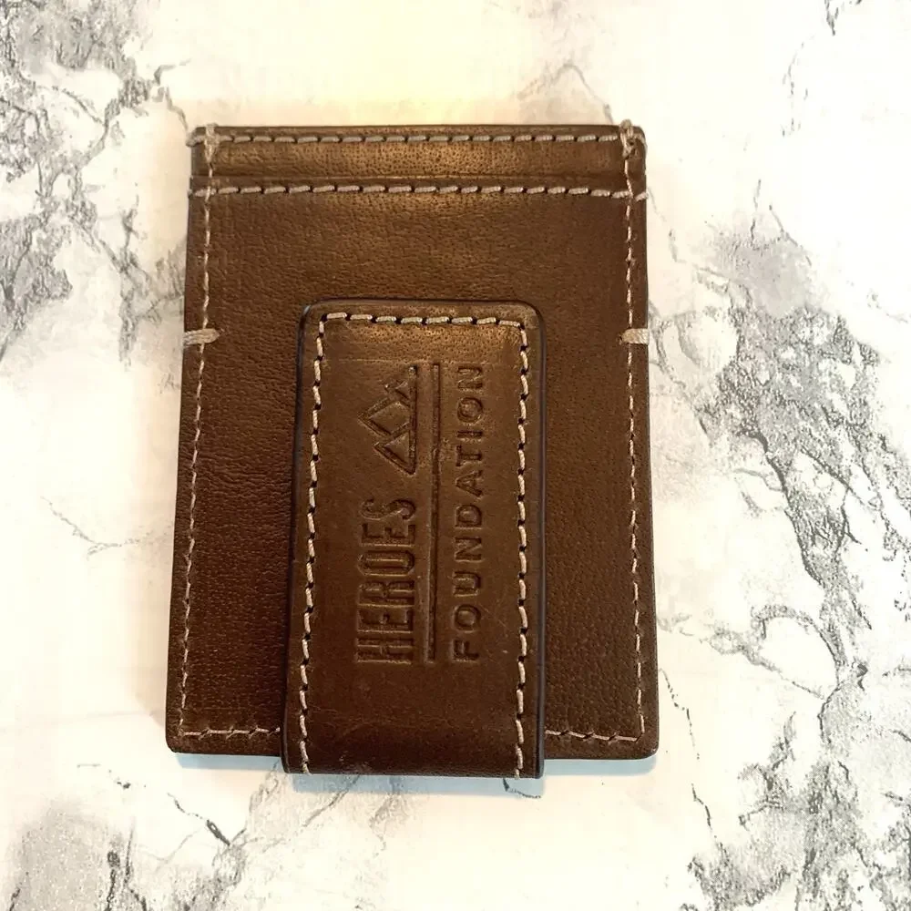 Mad Golfer Leather Money Clip Card Holder with Embossed Logo Heroes Foundation